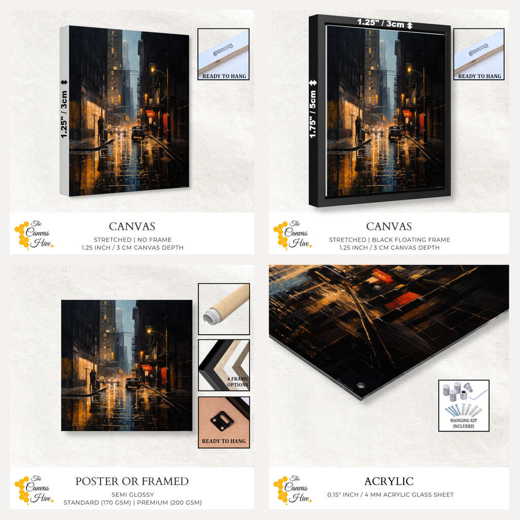 Twilight Rainfall | Abstract Wall Art Prints - The Canvas Hive