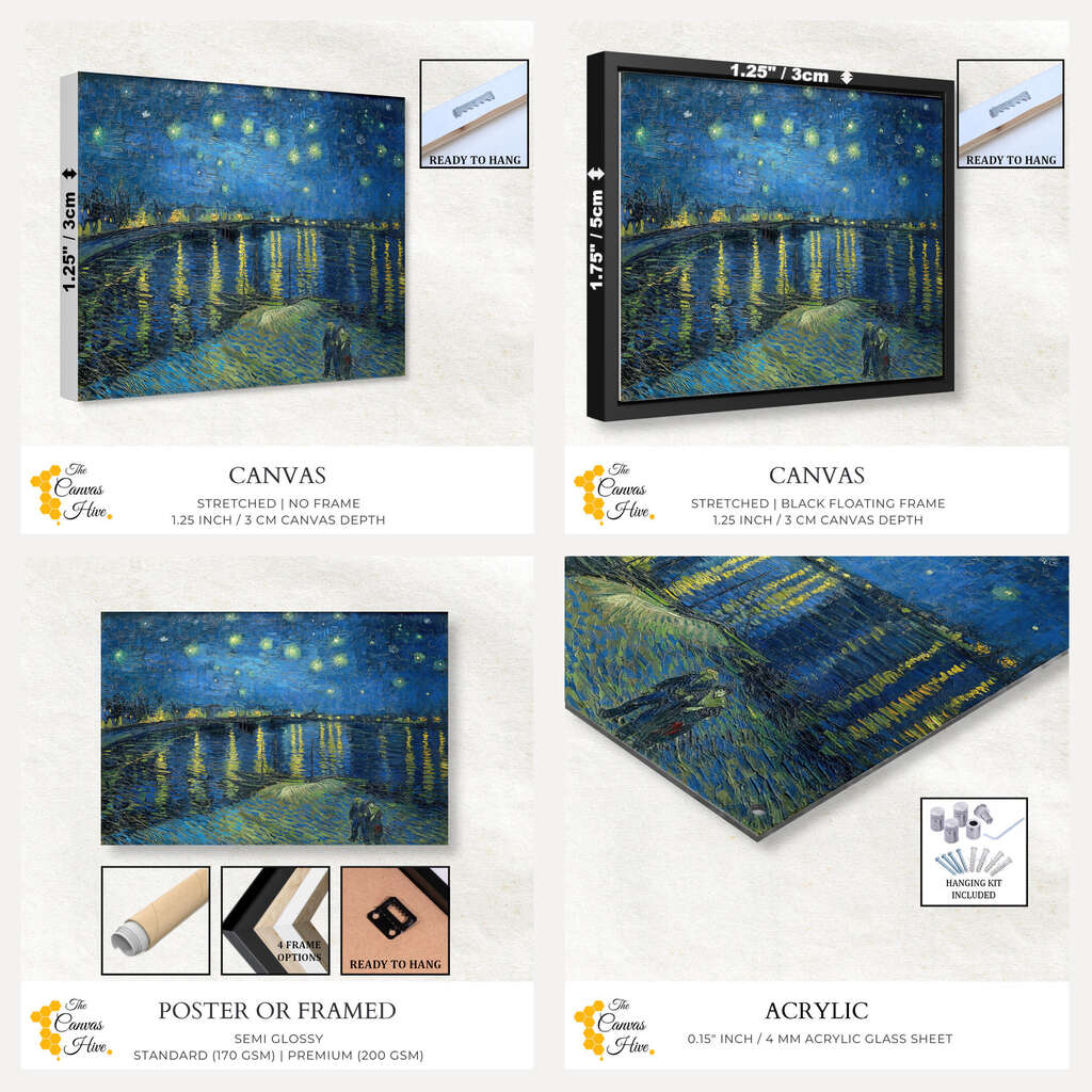 Vincent van Gogh's Starry Night Over the Rhone | Famous Paintings Wall Art Prints - The Canvas Hive
