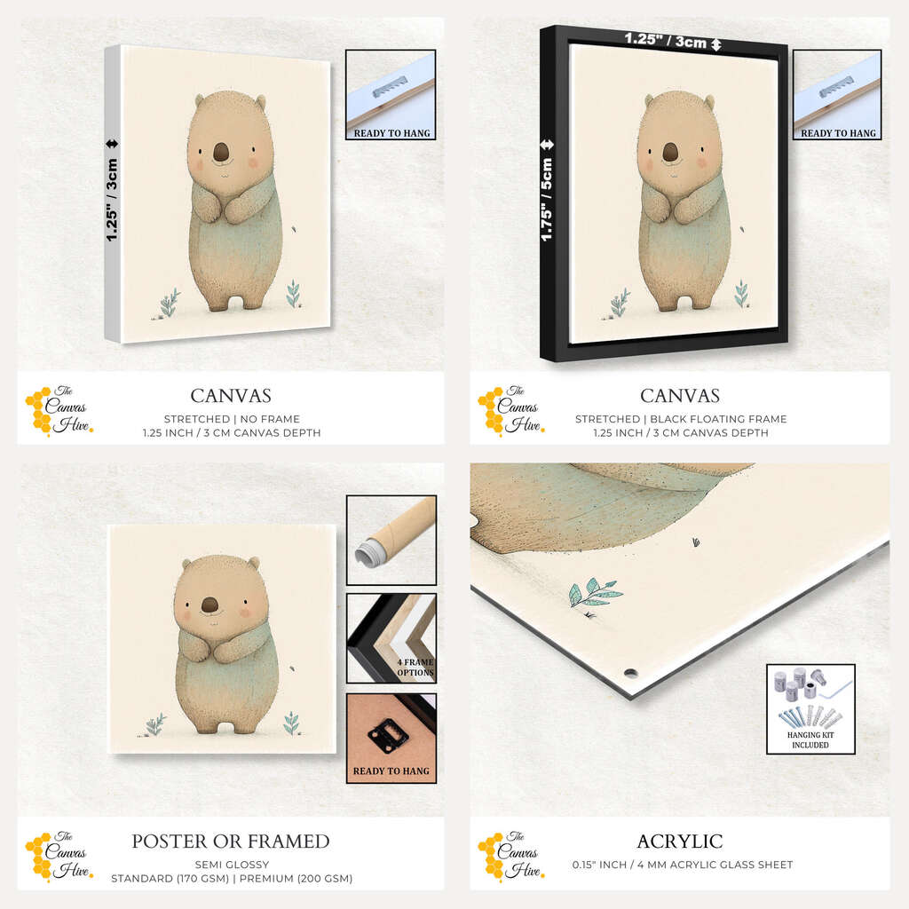Wombat Delight | Nursery Wall Art Prints - The Canvas Hive