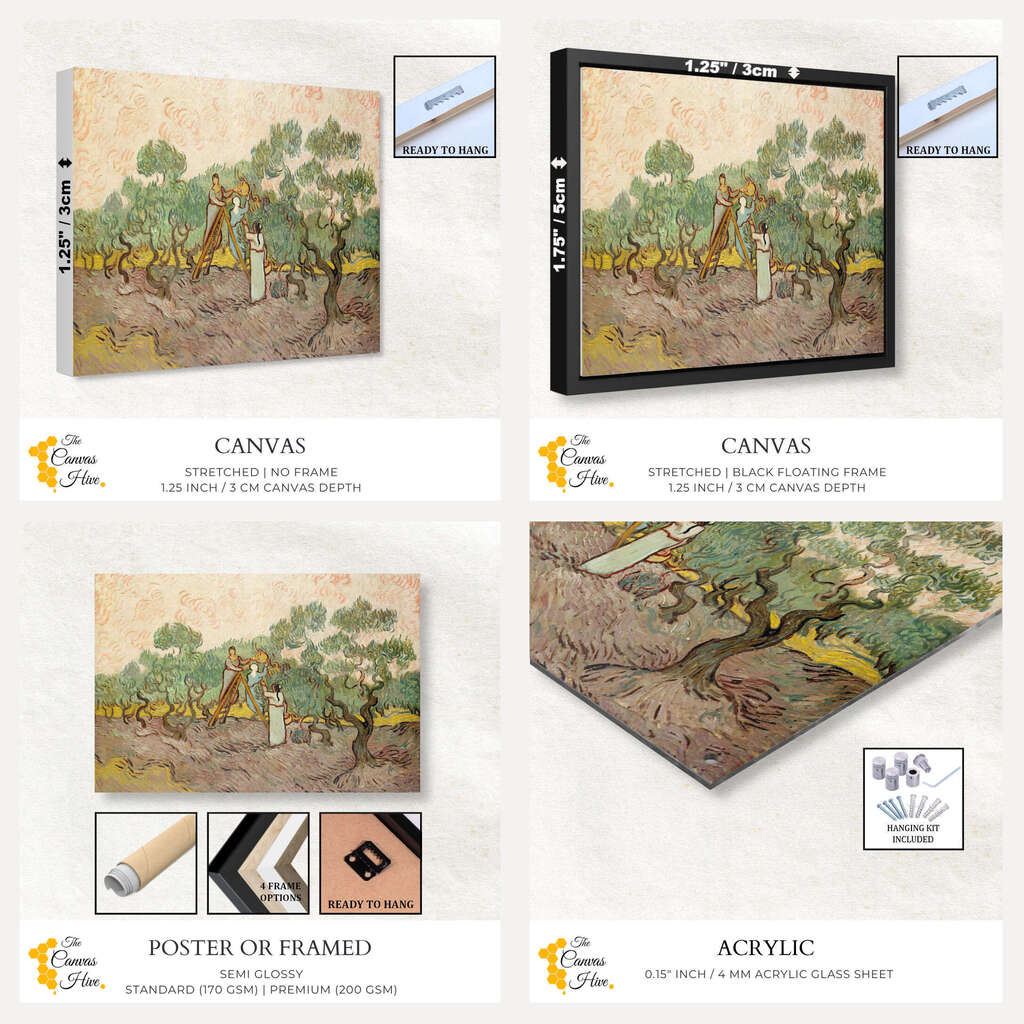 Women Picking Olives by Vincent Van Gogh | Vincent Van Gogh Wall Art Prints - The Canvas Hive