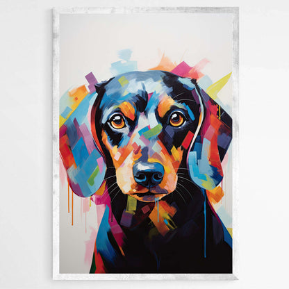 Labrador Dachshund Paintings Prints Abstract Dachshund Color Pop