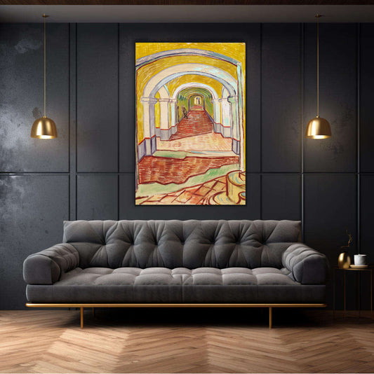 Corridor in the Asylum by Vincent Van Gogh | Vincent Van Gogh Wall Art Prints - The Canvas Hive