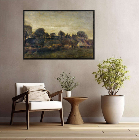 Farming Village at Twilight by Vincent Van Gogh | Vincent Van Gogh Wall Art Prints - The Canvas Hive